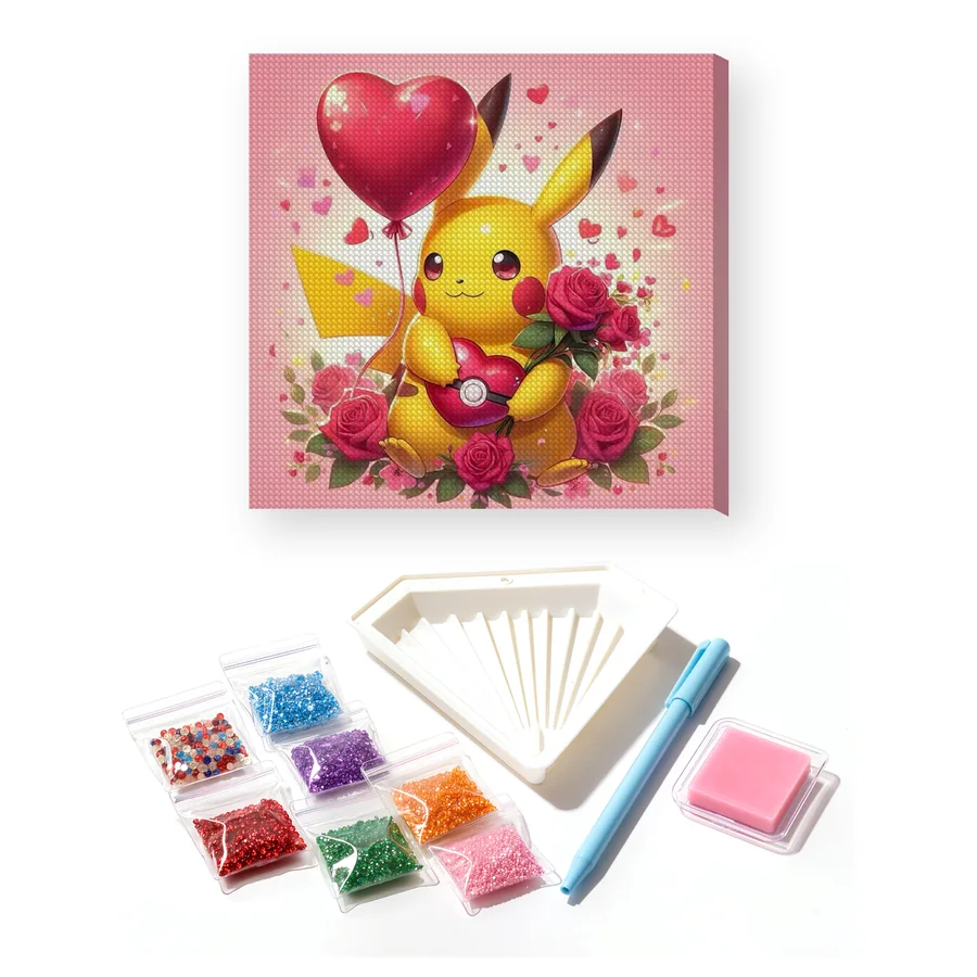 Diamond Painting Pokémon Pikachu Déclaration d'Amour