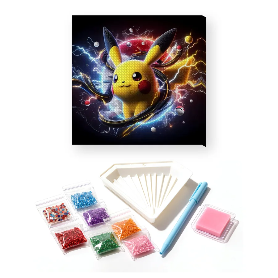 Diamond Painting Pokémon Pikachu Vortex Électrique