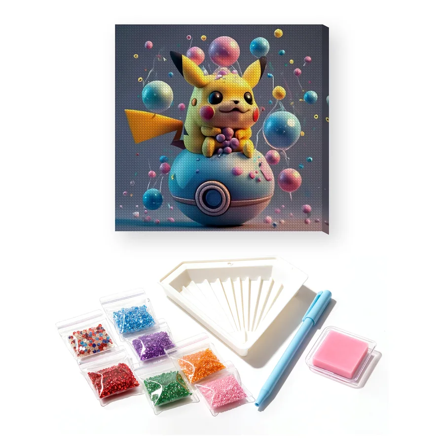 Diamond Painting Pokémon Pikachu Festival des Bulles
