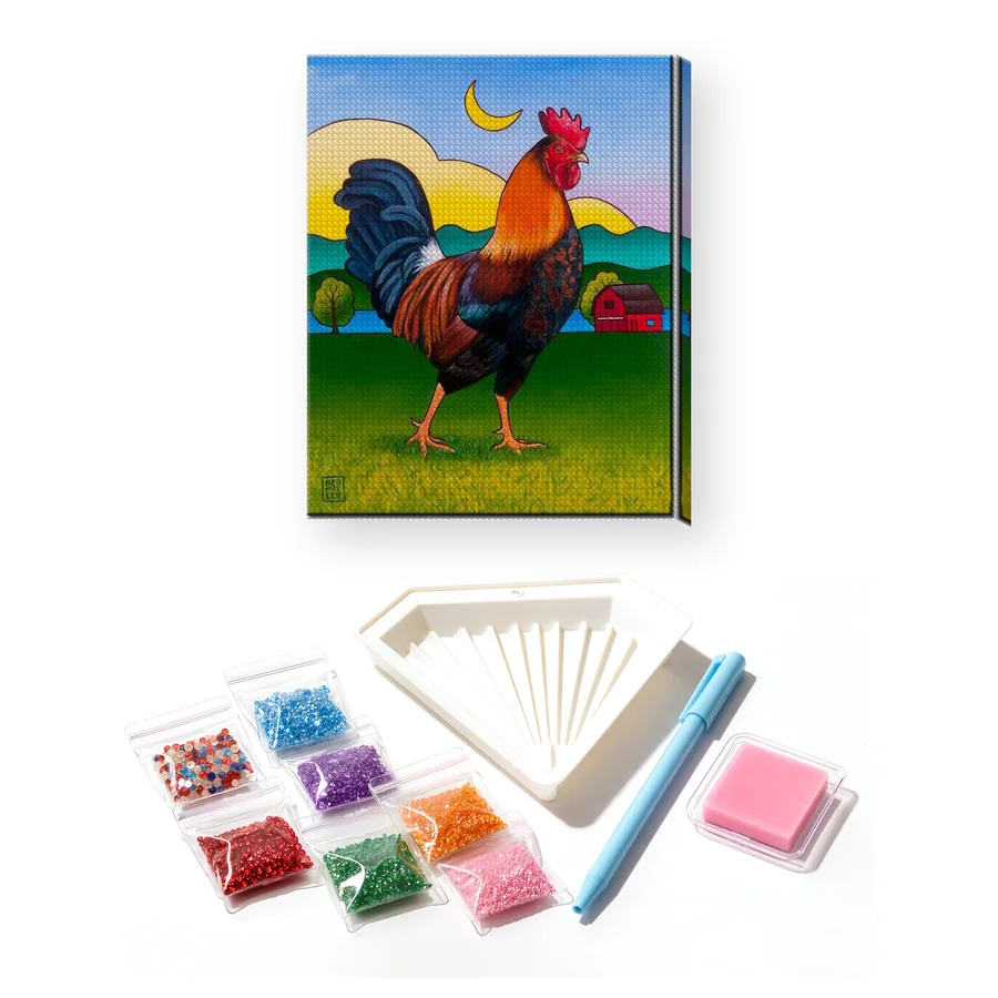 Diamantschilderij De Haan van de Boerderij