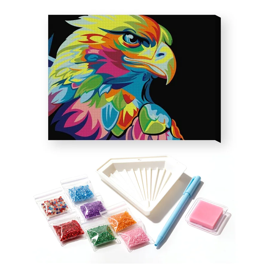 Diamond schilderij Veelkleurige Pop Art Adelaar
