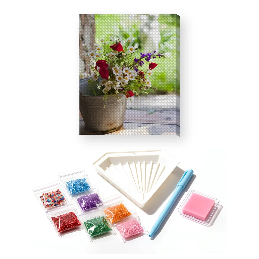 Diamond Painting Bouquet Sauvage dans un Pot Terracotta