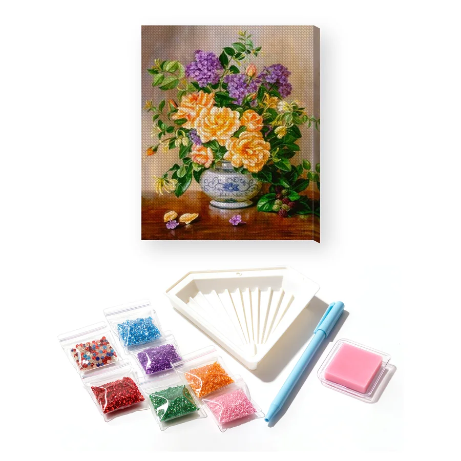 Pittura a diamante Fiori: Il bouquet caldo