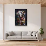 Dalmatiner mit bunten Flecken Diamond Painting – Wohnzimmer