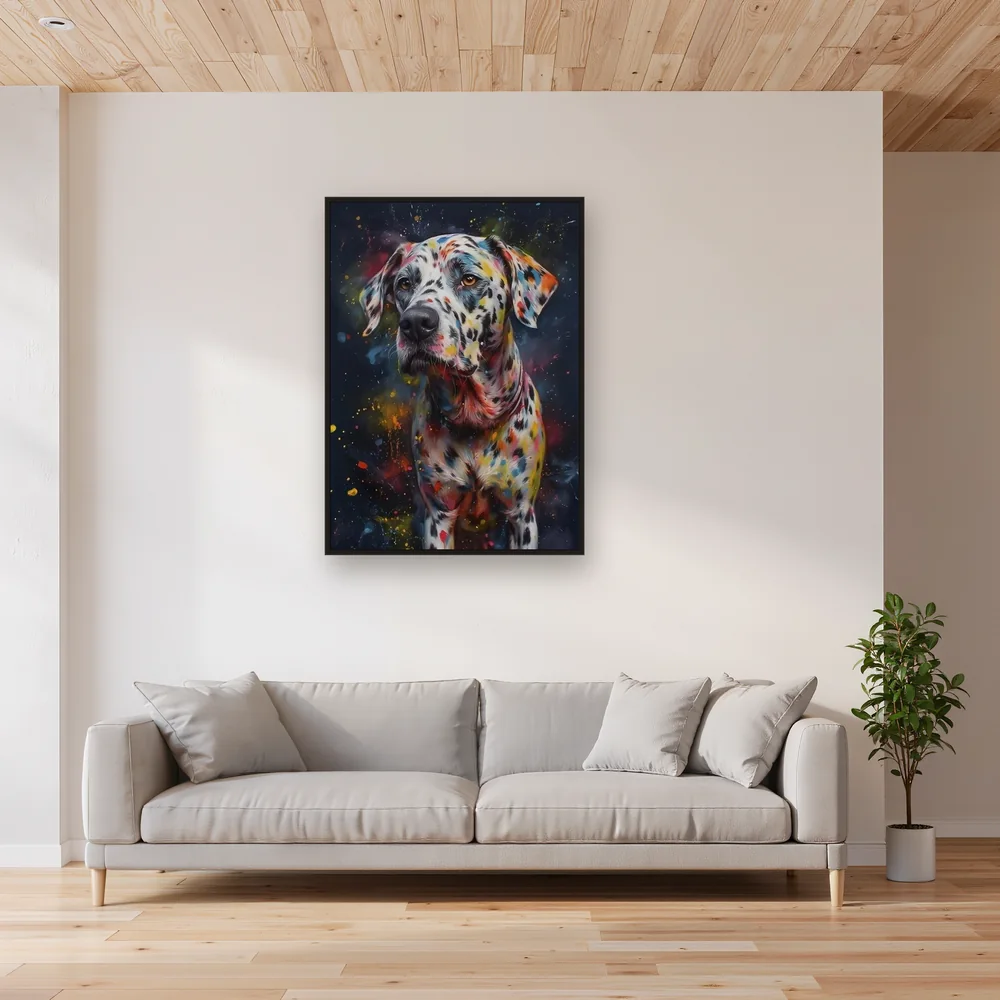 Dalmatiner mit bunten Flecken Diamond Painting – Wohnzimmer