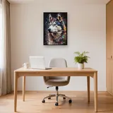 Sibirischer Husky mit Eisblauen Augen Diamond Painting – Büro