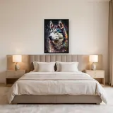 Sibirischer Husky mit Eisblauen Augen Diamond Painting – Schlafzimmer