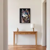 Sibirischer Husky mit Eisblauen Augen Diamond Painting – Flur