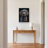 Retriever Nero e Schizzi di Colore Diamond Painting – Ingresso
