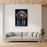 Retriever Nero e Schizzi di Colore Diamond Painting – Soggiorno