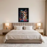 Langhaar-Chihuahua Diamond Painting – Schlafzimmer