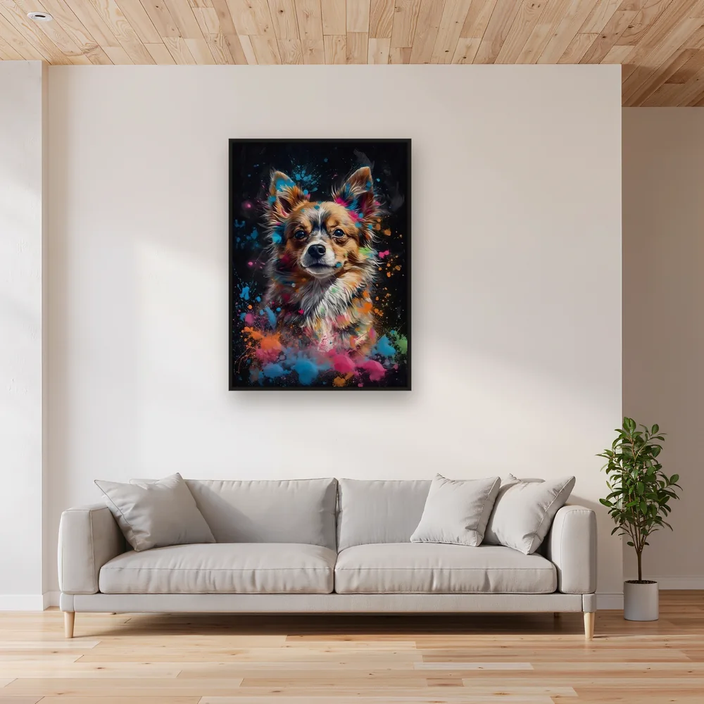 Langhaar-Chihuahua Diamond Painting – Wohnzimmer