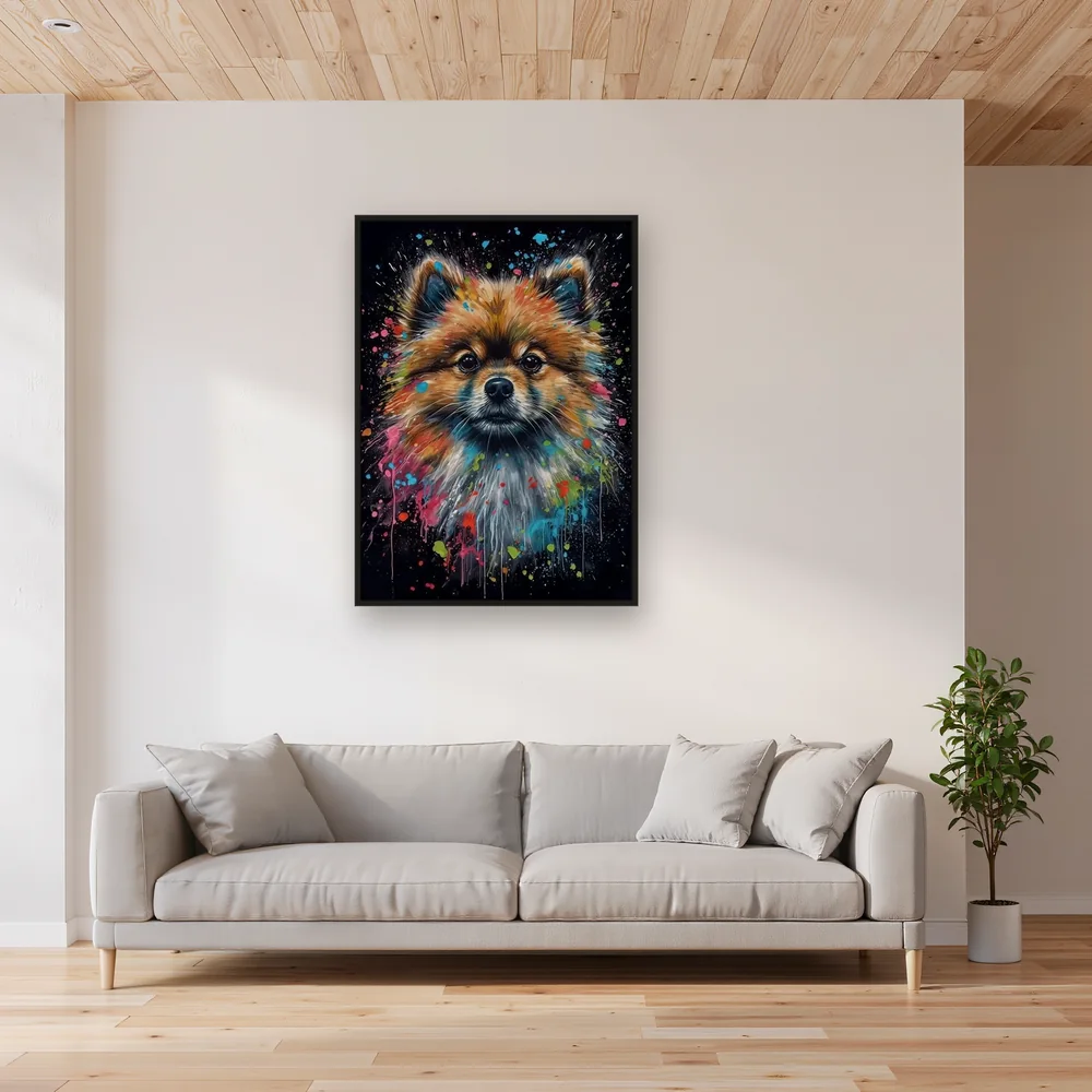 Volpino di Pomerania, Palla di Pelo - Diamond Painting – Soggiorno