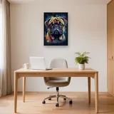 Mops, lustiges Porträt Diamond Painting – Büro