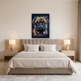 Mops, lustiges Porträt Diamond Painting – Schlafzimmer