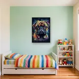 Mops, lustiges Porträt Diamond Painting – Kinderzimmer