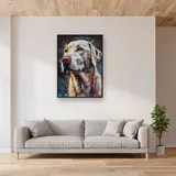 English Setter Farbspritzer Diamond Painting – Wohnzimmer