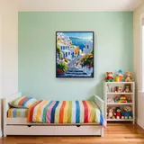 Diamond Painting Santorini, Le Cupole Azzurre – Cameretta