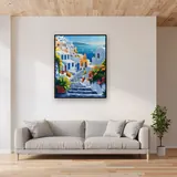 Diamond Painting Santorini, Le Cupole Azzurre – Soggiorno