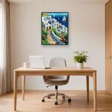 Santorin, weiße Klippen Diamond Painting – Büro