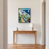 Santorin, weiße Klippen Diamond Painting – Flur