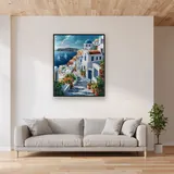Santorin, Stralende Steegjes Diamond Painting – Woonkamer