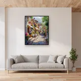 Villaggio Italiano, La Pausa Caffè - Diamond Painting – Soggiorno