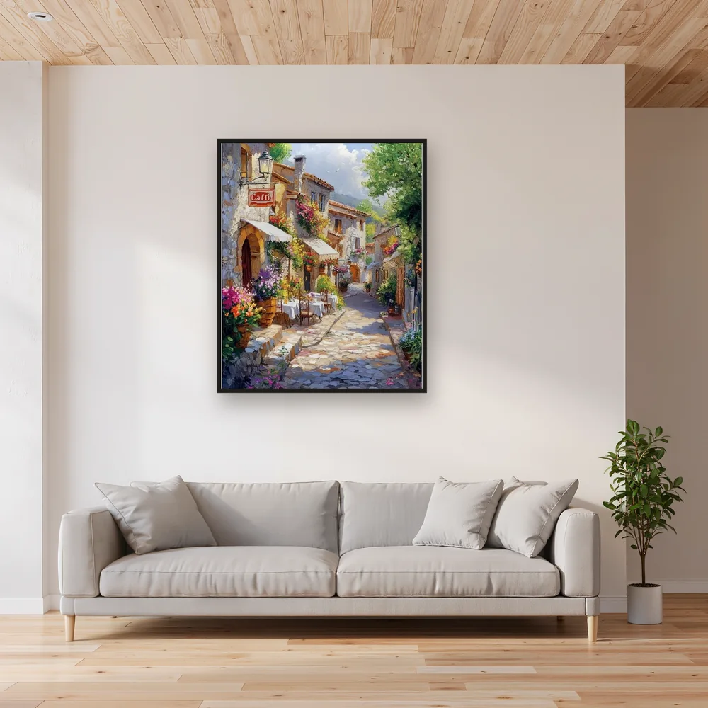 Villaggio Italiano, La Pausa Caffè - Diamond Painting – Soggiorno