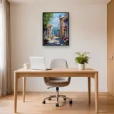 Villaggio Costiero, Discesa verso il Mare - Diamond Painting – Studio