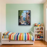 Villaggio Costiero, Discesa verso il Mare - Diamond Painting – Cameretta