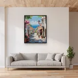 Riviera, Balcone sul Golfo - Diamond Painting – Soggiorno