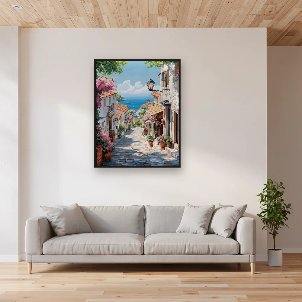 Riviera, Balcone sul Golfo - Diamond Painting – Soggiorno