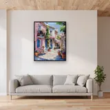 Roze Huis, Provençaalse Charme Diamond Painting – Woonkamer