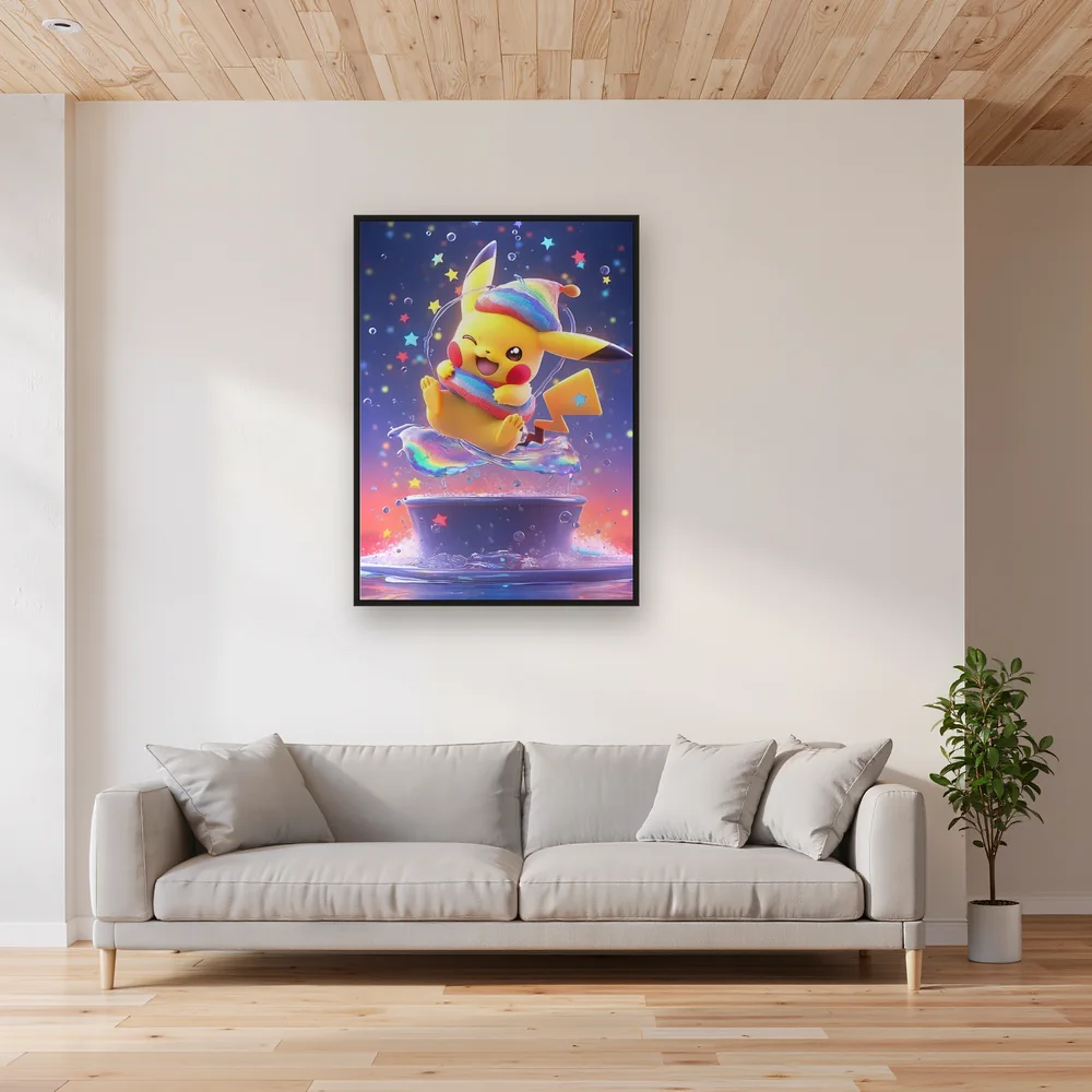 Pokémon Diamond Painting Pikachu Rainbow Shower – Living room
