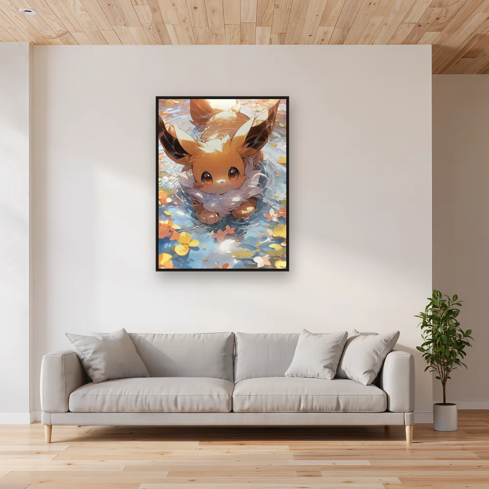 Diamond Painting Pokémon Evoli Herbstbad – Wohnzimmer