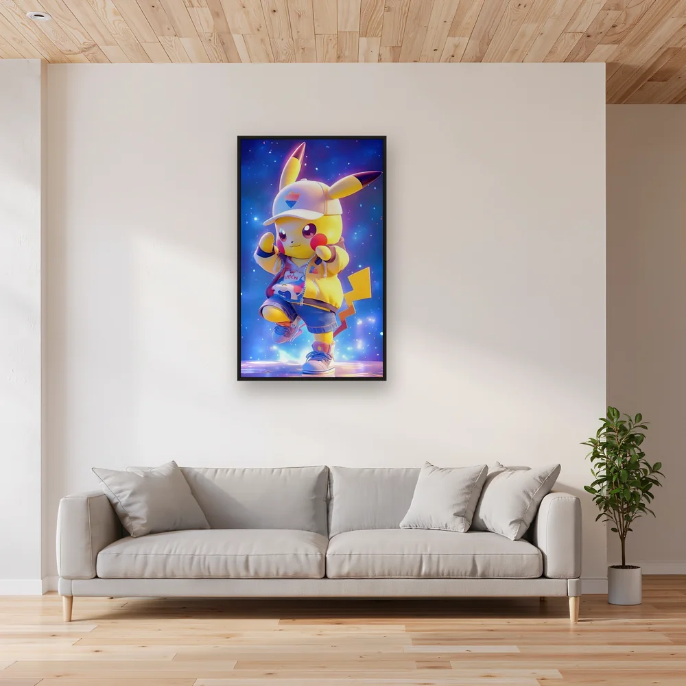 Diamond Painting Pokémon Pikachu Galaktischer Tanz – Wohnzimmer