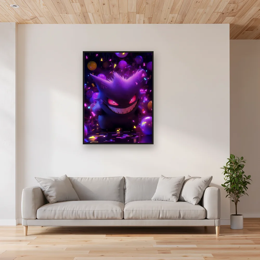 Pokémon Diamond Painting Gengar Mischievous Laugh – Living room