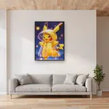 Diamond Painting Pokémon Pikachu Regenlauf – Wohnzimmer