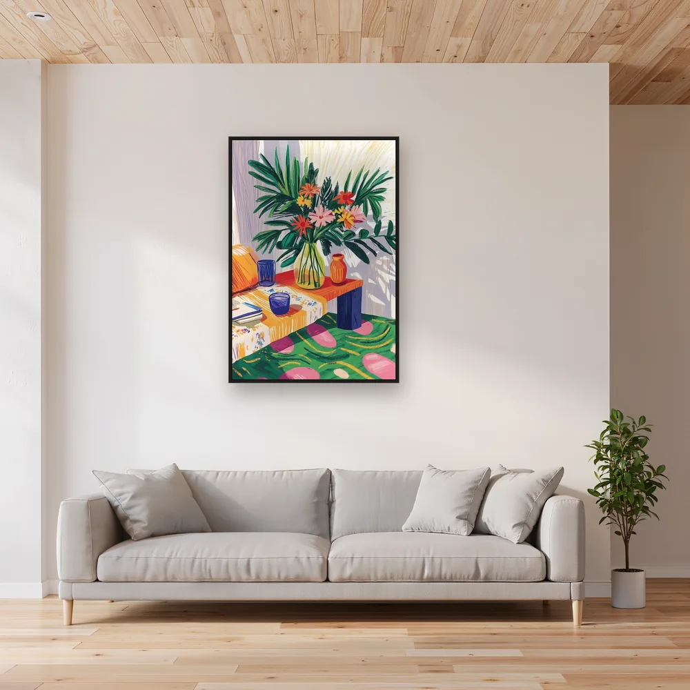 Saisonblumenstrauß in Vase Diamond Painting – Wohnzimmer