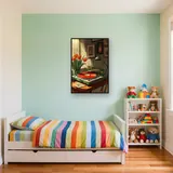 Giradischi vintage e tulipani rossi Diamond Painting – Cameretta