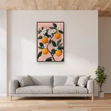 Ramo di Fiori d'Arancio su Sfondo Rosa Diamond Painting – Soggiorno