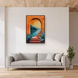 Arco mediterraneo sul mare al tramonto Diamond Painting – Soggiorno