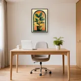 Gestructureerde kamerplant in een boog Diamond Painting – Kantoor