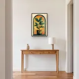 Gestructureerde kamerplant in een boog Diamond Painting – Hal