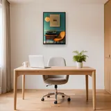 Retro platenspeler met oranje fauteuil diamond painting – Kantoor