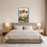 Oasi di palme in vaso e montagne desertiche Diamond Painting – Camera