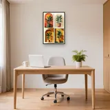 Collage aus vier Grünpflanzen in Töpfen Diamond Painting – Büro
