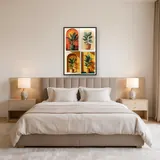 Collage aus vier Grünpflanzen in Töpfen Diamond Painting – Schlafzimmer