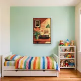 Giradischi vintage e tulipani arancioni Diamond Painting – Cameretta