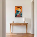 Arco arancione vista mare e montagna al tramonto - Diamond Painting – Ingresso